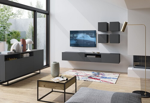 Komoda-pod-telewizor-120-cm-LINK-grafit-aranzacja-1